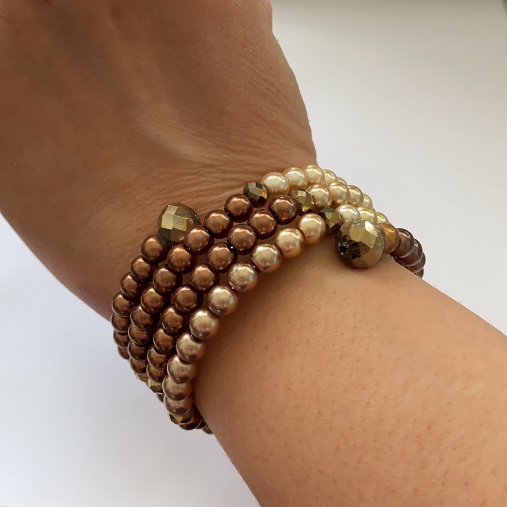 Gorgeous Brown and Gold Wrap Bracelet